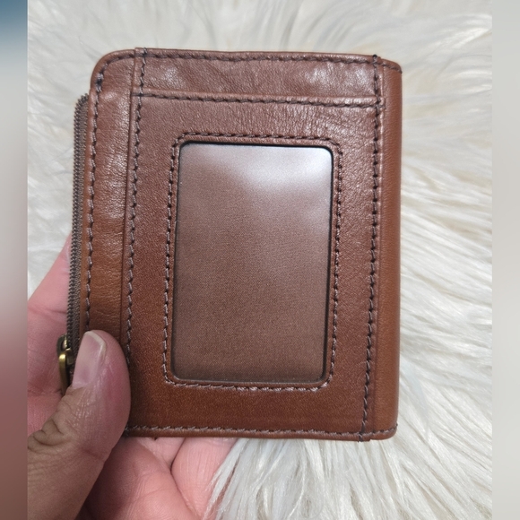 Vintage Women's Brown Leather Wallet With Side Coin Zipper - Picture 3 of 11